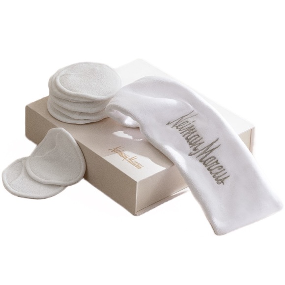 Neiman Marcus Face Cleansing Rounds & Headband Boxed Set 🧖🏽‍♀️ NEW - Picture 1 of 5